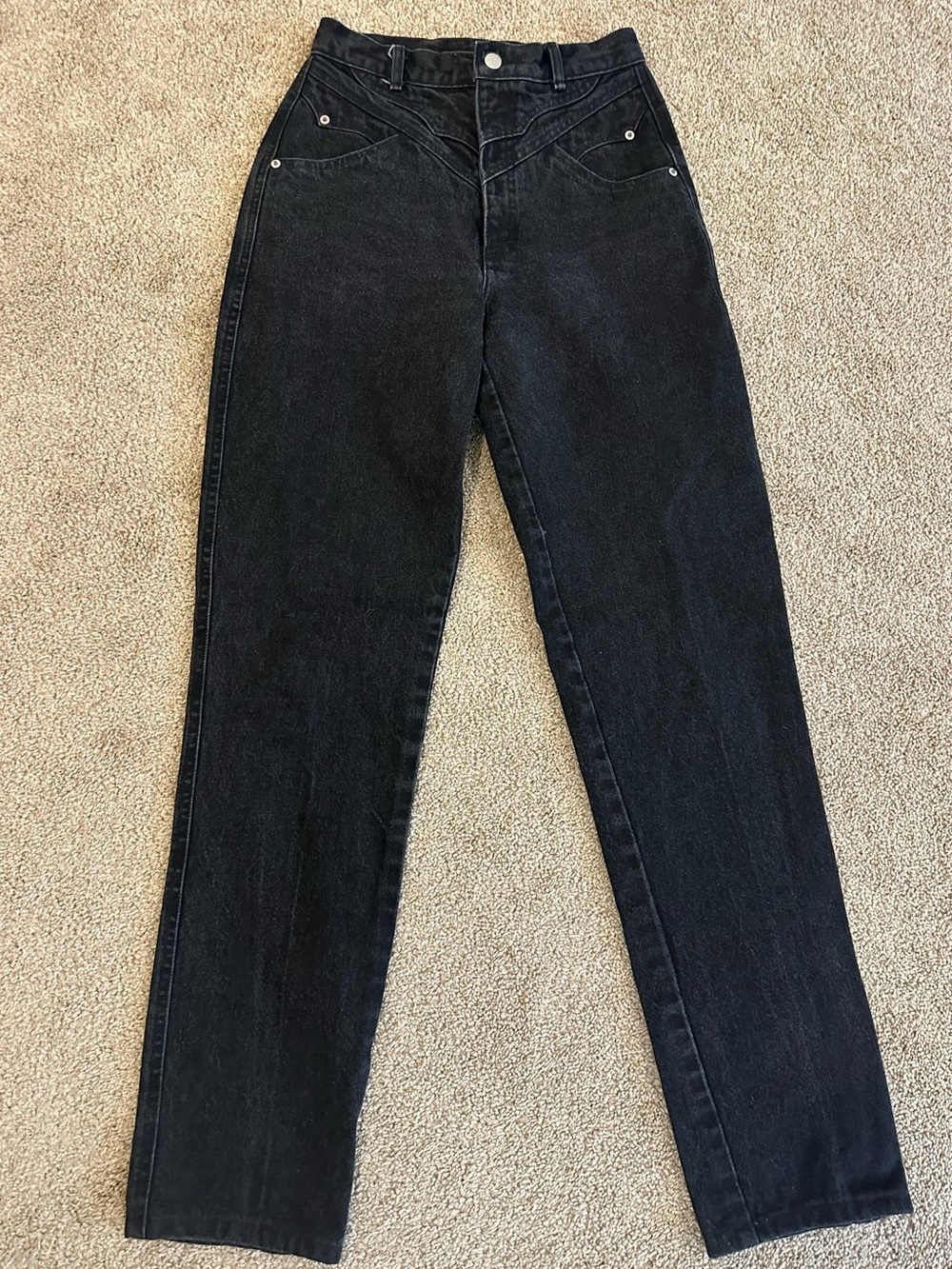 Vintage Roper Black High-Rise Straight-Leg Jeans